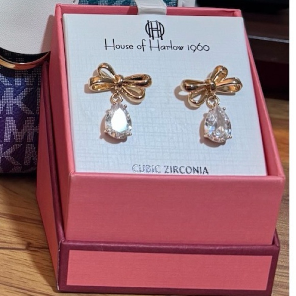 House of Harlow 1960 Gold Bow Earrings